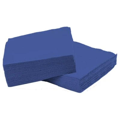 Image of Navy Blue Napkins 100 4 Fold 2 ply 33 x 33cm Luncheon for Parties and Events Serviettes Strong, Durable Sleek Napkin