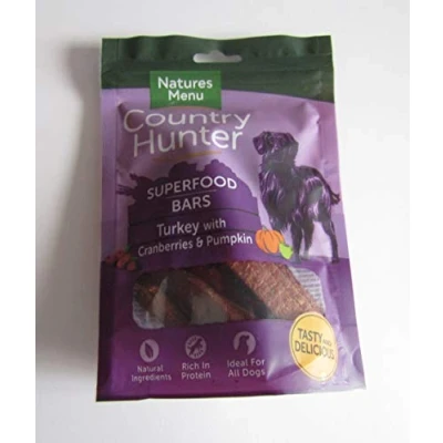 Image of Paradise Pets SUPERFOOD DOG TREAT BAR TURKEY WITH CRANBERRIES &amp; PUMPKIN SEEDS BY COUNTRY HUNTER NATURES MENU