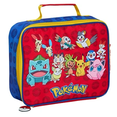Image of Pokemon Lunch Bag for Kids Pikachu School Insulated Luchbox with Bottle Holder