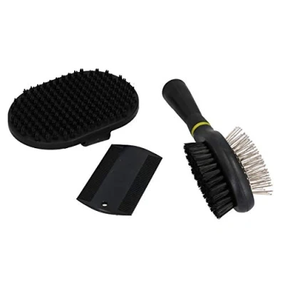 Image of Puppy Starter Groom Set Dog Grooming: Palm Brush, Ball Pin Brush &amp; Flea Comb