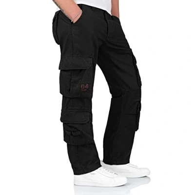 Image of Surplus Raw Vintage Airborne Slimmy Mens Cargo Trouser, Black, XL