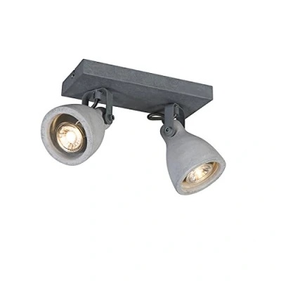 Image of Qazqa Industrial Spotlight Ceiling Gray Concrete 2 Way Light Creto Modern Suitable for LED GU10 StoneIconcrete Surface Mounted spotway Living Room I Kit