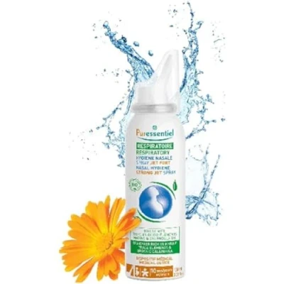 Image of Puressentiel Respiratory Nasal Hygiene Strong Jet Spray 100 ml Ultra Effective for Blocked Nose 100% Natural Formula Sea Water &amp; Organic Calendula