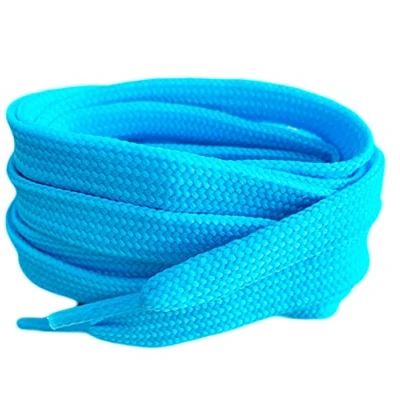 Image of 90cm / 33.5&quot; Light Blue Coloured Flat Shoe Laces For Trainers Skate Shoes, Hi Tops, Shoes Boots Converse Nikes Pumas Shoelaces are 10mm wide (90cm)