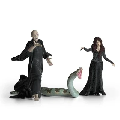 Image of schleich 42684 Lord Voldemort, Nagini &amp; Bellatrix Lestrange, from 6 years WIZARDING WORLD Figurine, 21 x 16 18 cm