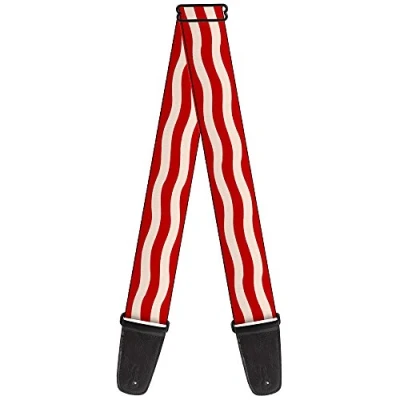 Image of Buckle Down Guitar Strap Bacon Stripe 2 Inches Wide