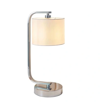 Image of Canning Table Lamp Chrome, White Silk Effect, E14