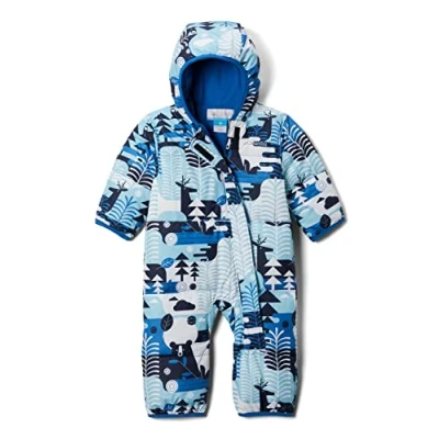 Image of Columbia Unisex Kids Snuggly Bunny Bunting, Snowsuit Romper, Collegiate Navy Winterlands, Size 18/24