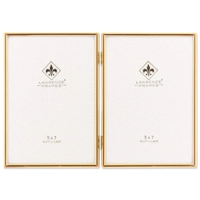 Image of Lawrence Frames Hinged Simply Gold Metal Picture Frame, 5x7 Double