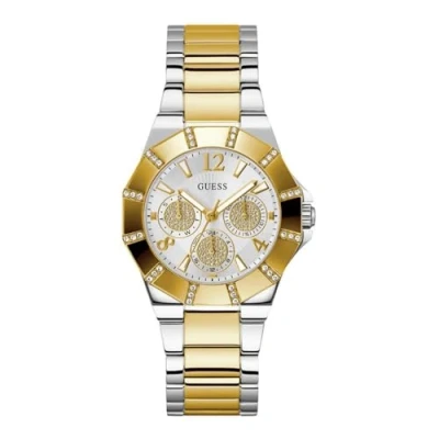 Image of Guess Sunray Watch silvercoloured/goldcoloured, Women&#039;s, Size: One Size, Silver coloured/gold coloured