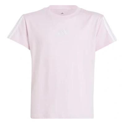 Image of adidas Girl&#039;s Essentials T Shirt, Clear Pink/White, 9 10 Years