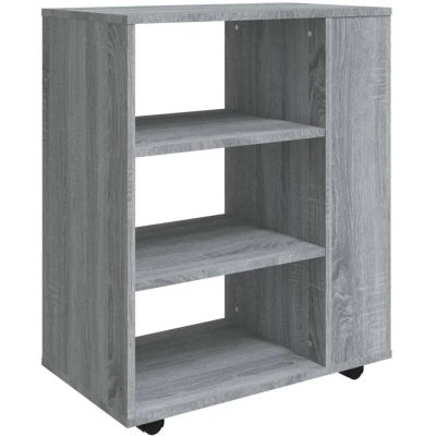 Image of vidaXL Rolling Cabinet Grey Sonoma 60x35x75 cm Engineered Wood