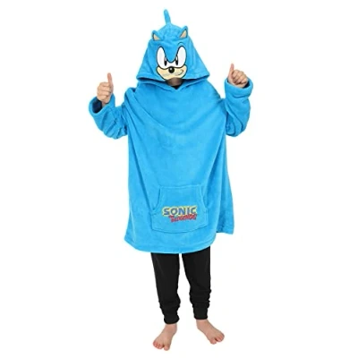 Image of SONIC THE HEDGEHOG Oversized Fleece Hoodie for Boys Girls Blue