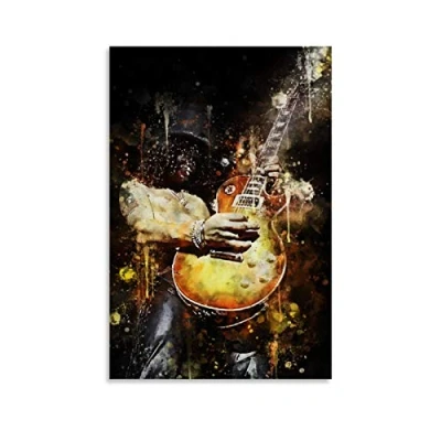 Image of YZLI 80s Guitarist Slash Guns N Roses Canvas Art Poster and Wall Picture Print Modern Family bedroom Decor Posters 20x30inch(50x75cm)
