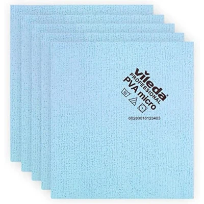 Image of vileda PVA Micro Cloth, Blue, Pack of 5