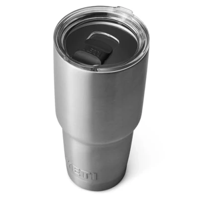 Image of YETI Rambler Tumbler, Vaccum Insulated Stainless Steel Tumbler with Magslider Lid, Steel, 30 oz (887 ml)