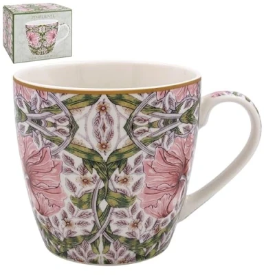 Image of Lesser &amp; Pavey Pimpernel Breakfast Mug Ceramic Coffee Mugs for Home or Work Premium Design All Occasions Lovely Tea, Hot Drinks William Morris