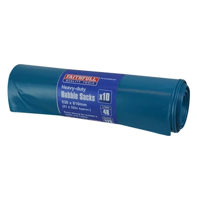 Image of Blue Heavy Duty Rubble Sacks (Roll 10)