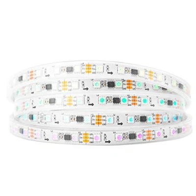 Image of BTF LIGHTING WS2811 IC=RGB IC Addressable Dream Color LED Strip 16.4FT 60LEDs/m 20Pixels/m 300LEDs 100pixels IP67 Waterproof White PCB Flexible DC12V Chasing Effect for Bedroom Desk Home Decoration