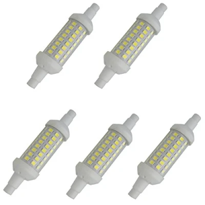 Image of Aoxdi R7S LED Bulb Lighting 5W, Cool White, 78mm SMD 2835 Ceramic Light Bulb, Lamp, AC220 240V, 5 Pack (Cool White)