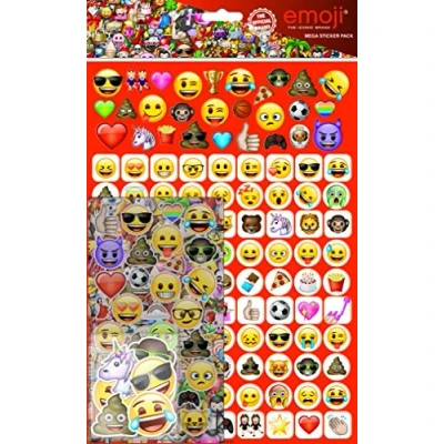 Image of Paper Projects 01.70.22.009 Emoji Mega Sticker Pack, Multi Coloured