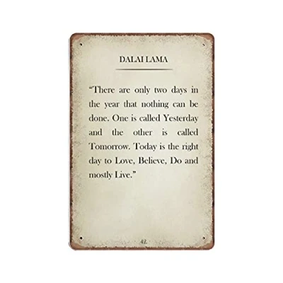 Image of Dalai Lama Tin Signs, Quote, Funny Vintage Metal Sign Plaqu Poster Wall Art Pub Bar Kitchen Garden Bathroom Home Decor, 140mm x 200mm