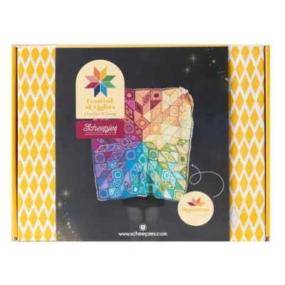 Image of Scheepjes Cal Festival of Lights Blanket Organicon Crocheting Kit 1 Set