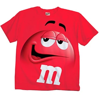 Image of M&amp;M&#039;s Candy Silly Character Face T Shirt (Red Adult XS)