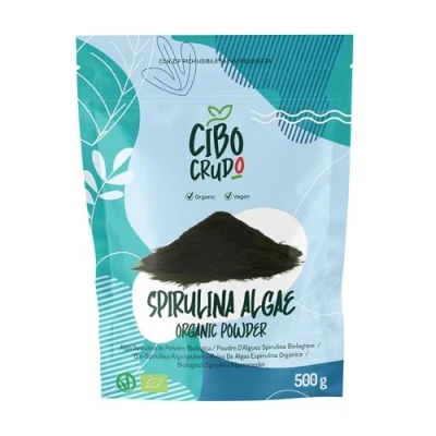Image of Organic Spirulina Powder 500g. 100% Pure and Raw Without Additives. Excellent for Smoothies or Recipes. Contains Phycocyanin Proteins Vitamins.