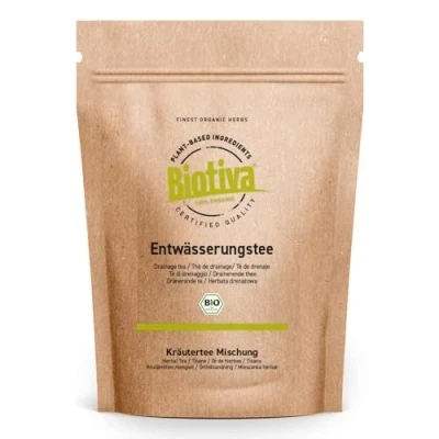 Image of Biotiva Dewatering Tea Organic 100g Nettle, Goldenrod, Birch Leaves, Juniper, Peppermint Traditional Recipe Manufactured and Controlled in Germany (DE ECO 005)