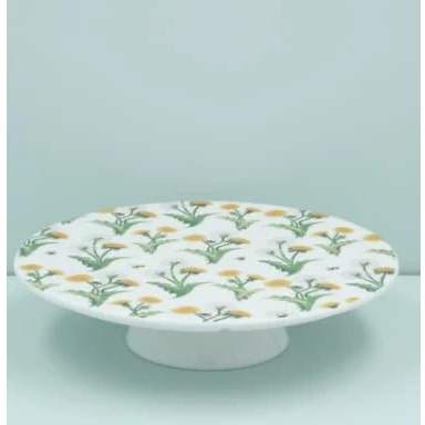 Image of gisela graham Bone China Cake Stand Dandelion &amp; Bee