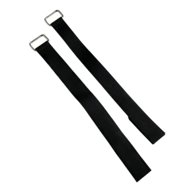 Image of Pack of 2 Heavy Duty Metal Buckle Hook and Loop Strap Fastener Cable Ties re usable Straps (4cmx40cm)