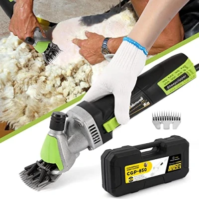 Image of CGOLDENWALL Electric Sheep Shearing Clippers 850W 2400RPM Professional Goats/Alpaca/Sheep Shear 6 Speed&amp; Blade Tightness Adjustment Lubricating Oil Included 220V (13 Straight Teeth Blade)