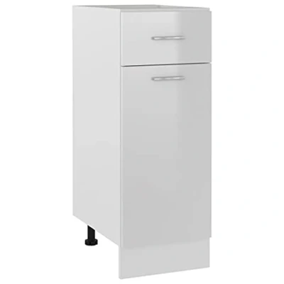 Image of vidaXL Kitchen Cabinet Furniture Dining Room Equipment Storage Side Cupboard Buffet Organiser Stand Sideboard High Gloss White Chipboard
