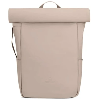 Image of Johnny Urban Backpack Womens &amp; Mens Beige Henry Roll Top Laptop Rucksack Bag for Work Travel University Ladies Daypack Water repellant