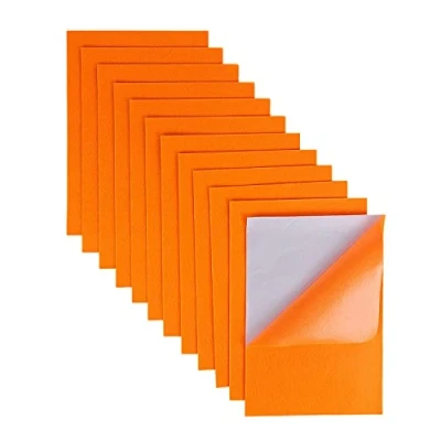 Image of Jtnohx Self Adhesive Felt Sheets, 12 Pieces Sticky Drawer Liner, 20x30cm Sheets with Adhesive, for Crafts (Orange)