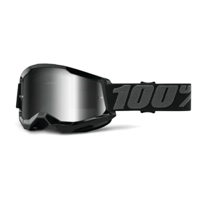 Image of 100% MÁSCARAS% STRATA 2 black glasses silver mirrored lenses, estándar