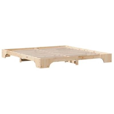 Image of vidaXL Bed Frame Natural Solid Pine wood 180 x 200 cm Durable