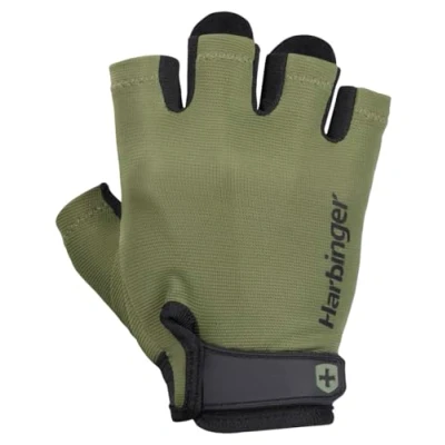 Image of Harbinger Power 2.0 Weightlifting Gloves, Unisex, Green, Large