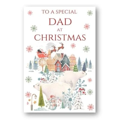 Image of Second Ave Dad Christmas Polar Bear Xmas Holiday Festive Greetings Card