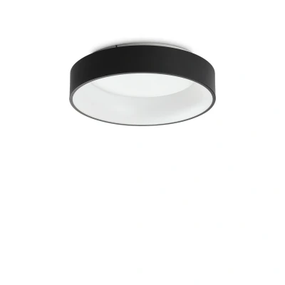 Image of ZIGGY Round 45cm Integrated LED Semi Flush Light Black, 3000K, Non Dim