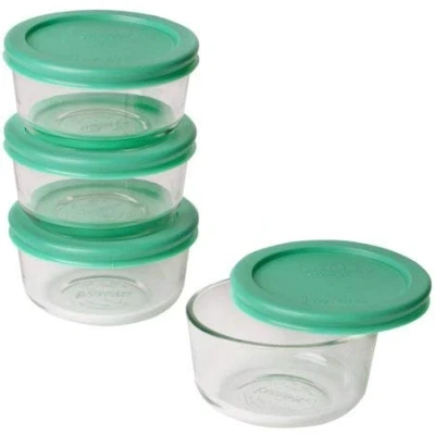 Image of Pyrex Simply Store Glass Food Storage Set (green, 4)
