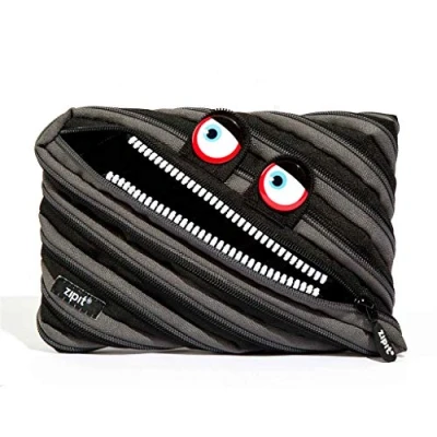 Image of ZIPIT Grillz Pencil Case for Kids, Holds Up to 30 Pens, Machine Washable, Made of One Long Zipper!(Peach)