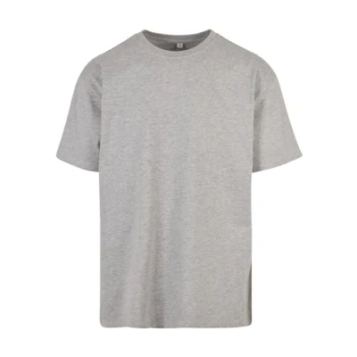 Image of Build Your Brand Men&#039;s Heavy Oversize tee T Shirt, Gray, S
