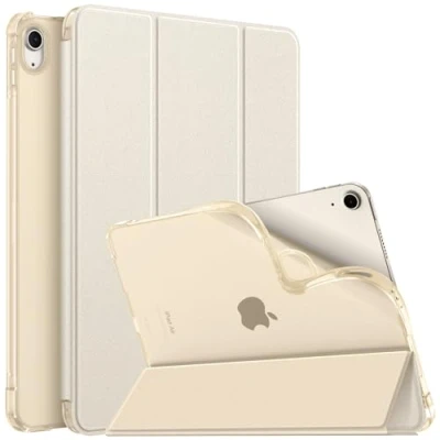 Image of FINTIE Case for iPad Air 11 inch M2 (2024), 6th / 5th 4th Generation (2024/2022/2020) Soft TPU Stand Back with Translucent Frosted Cover &amp; Pencil Holder, Starlight