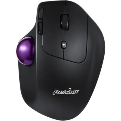 Image of Perixx PERIMICE 720 Wireless 2.4 GHz and Bluetooth Ergonomic Trackball Mouse, Adjustable Angle, 2 DPI Level, White
