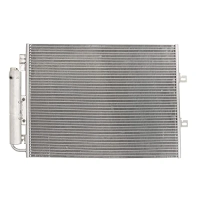 Image of 8200448252, 921006980R Condenser VALEO 814061 with dryer Aluminium 396mm R134a RENAULT: TWINGO 2