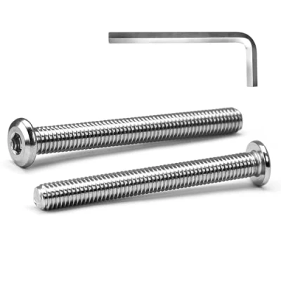 Image of MINHER M6 x 65mm 20Pcs Flat Head Hex Socket Cap Screws Bolts, Furniture 304 Stainless Steel 18 8, Full Thread (with Spanner)