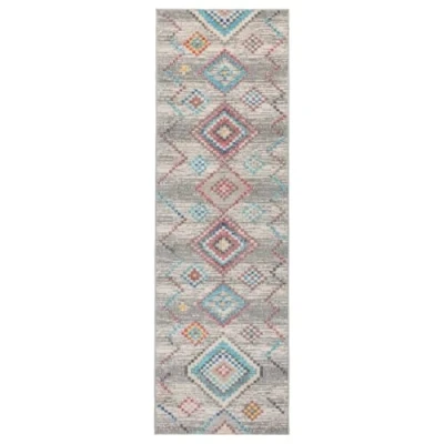 Image of vidaXL Indoor/Outdoor Rug 80x250 cm Vintage Multicolour Polypropylene Carpet, UV Resistant &amp; Waterproof, Soft Texture, Rectangular Floor Mat