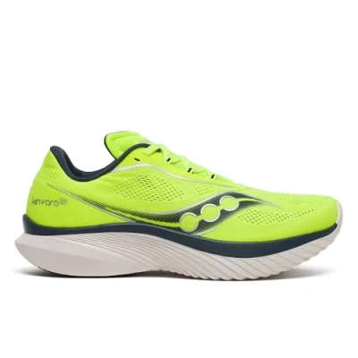 Image of Saucony Kinvara 15 Neutral running shoes, Men&#039;s, Size: 10, Citron/navy Textile/synthetics